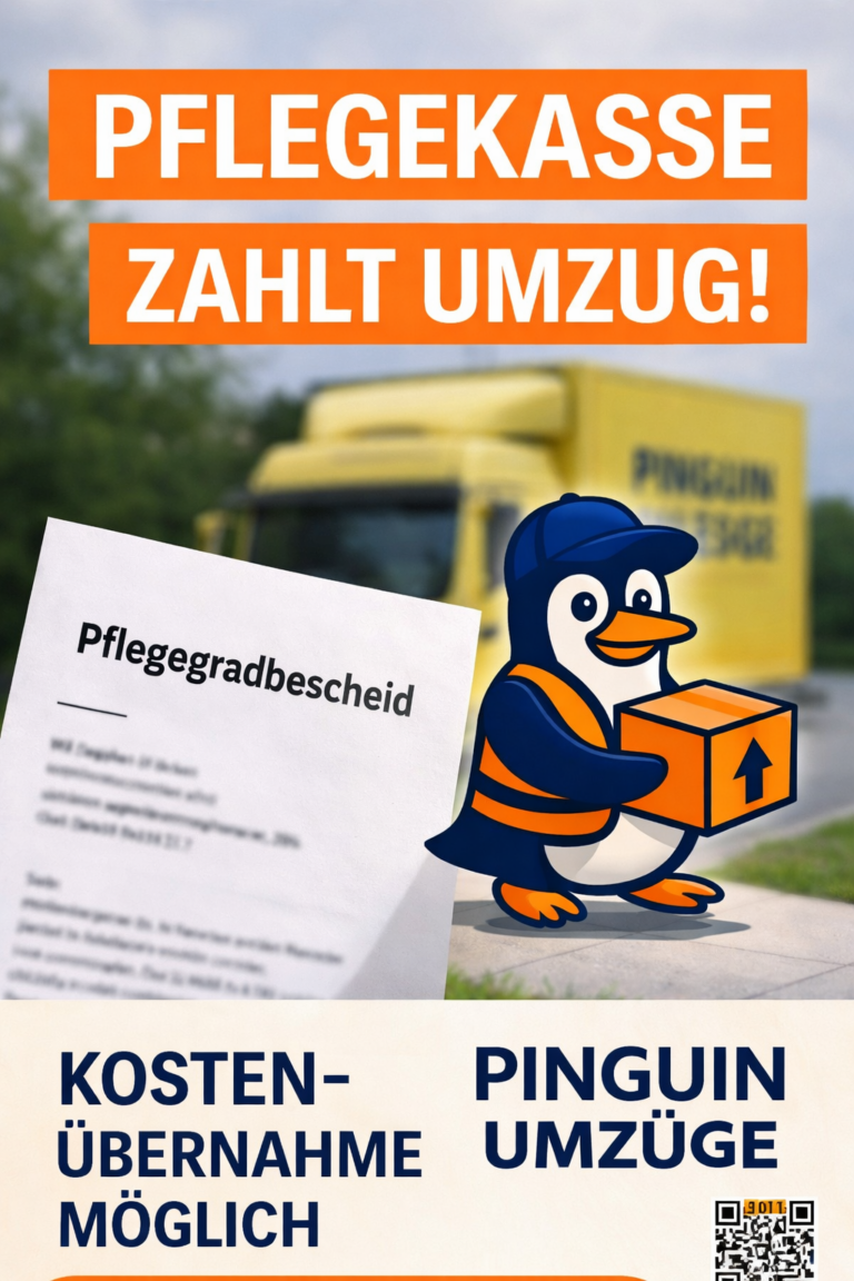 Umzug mit Pflegegrad Berlin Pflegekasse zahlt Umzug Pinguin Umzüge Zuschuss Unterstützung Umzugskosten Deutschland