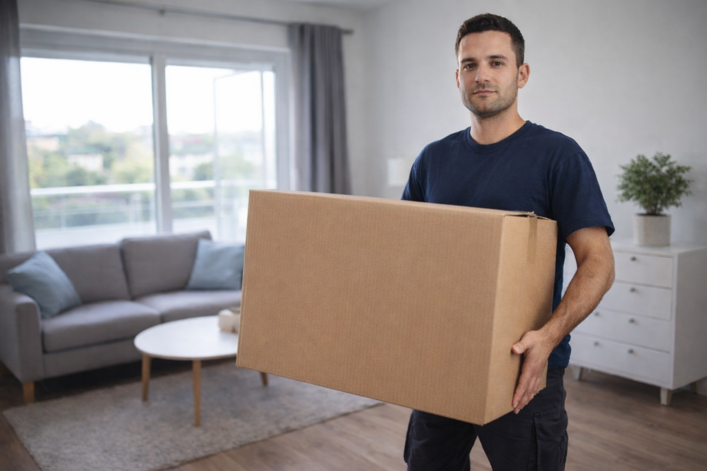 Professioneller Umzugsservice in Berlin. Sicherer Transport von Möbeln und Kartons in Wohnungen durch erfahrene Mitarbeiter.