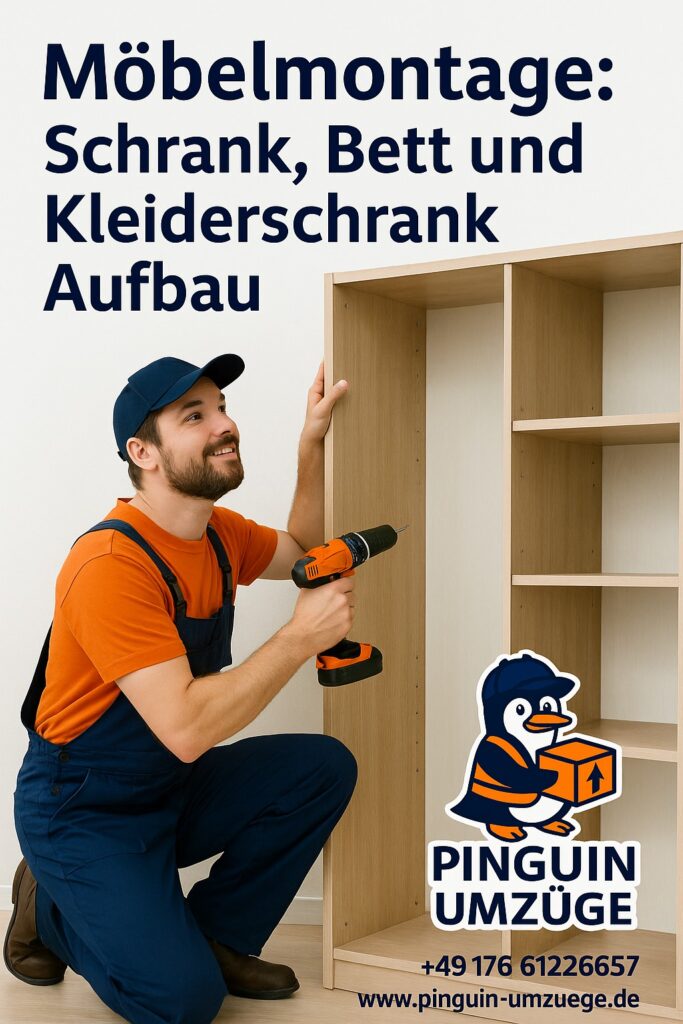 Möbelmontage und Möbelaufbau in Berlin Steglitz durch Pinguin Umzüge beim Aufbau eines Bettes